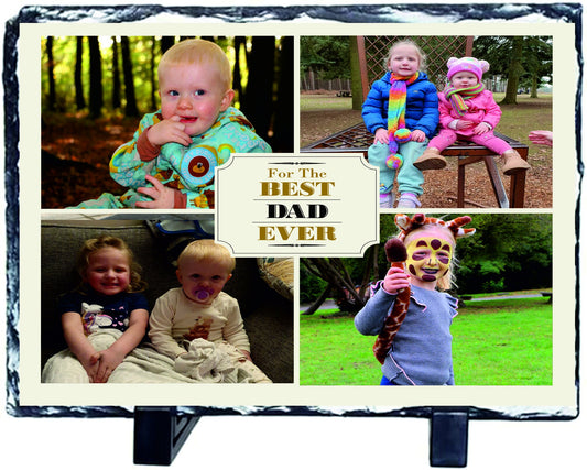 Personalised Best Dad Ever Photo Slate, Best Grandad Ever Photo Slate, Father's Day, Photo Slate Gift - Christmas - Birthday