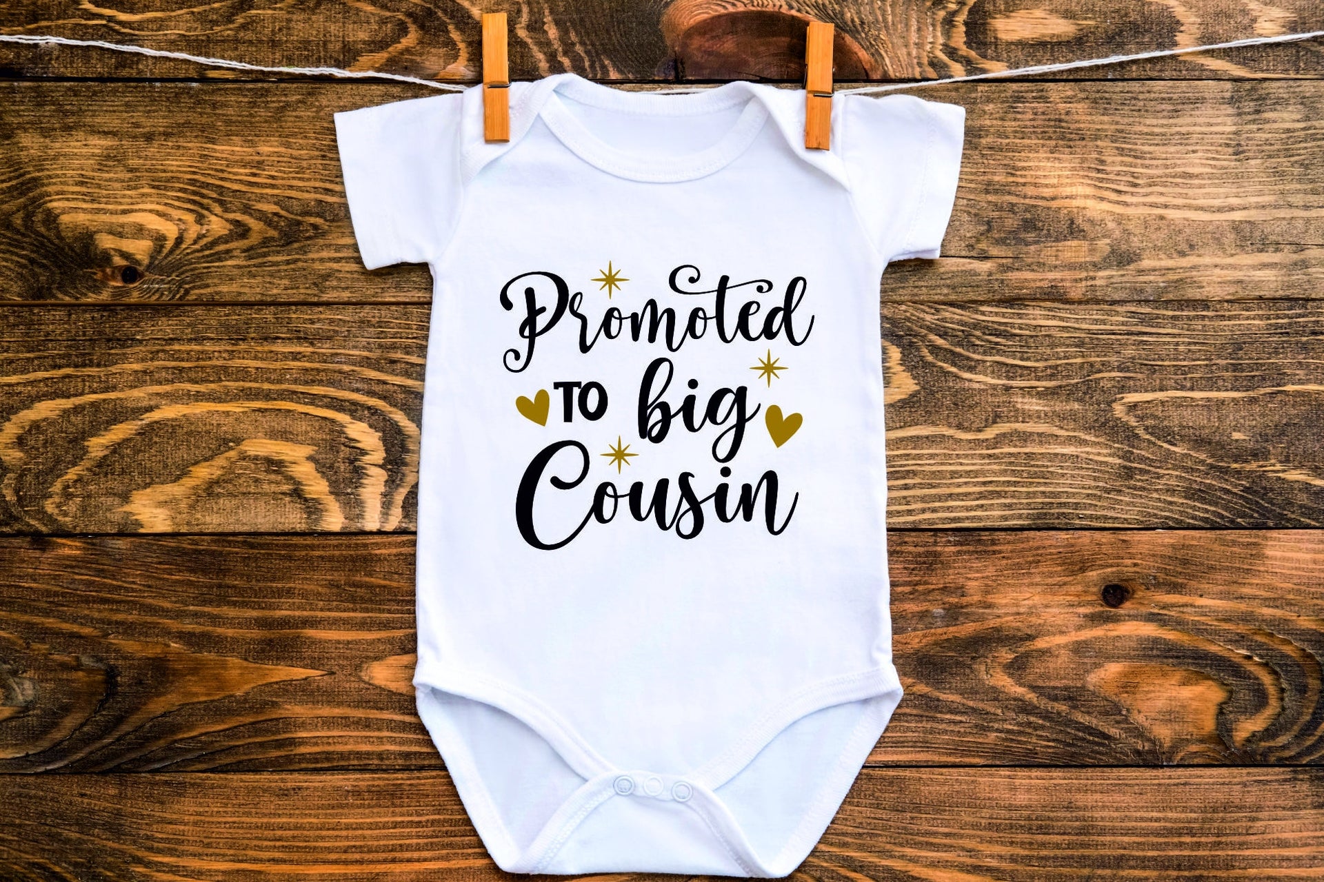 Promoted to big Cousin Kids Clothing, Pregnancy announcement