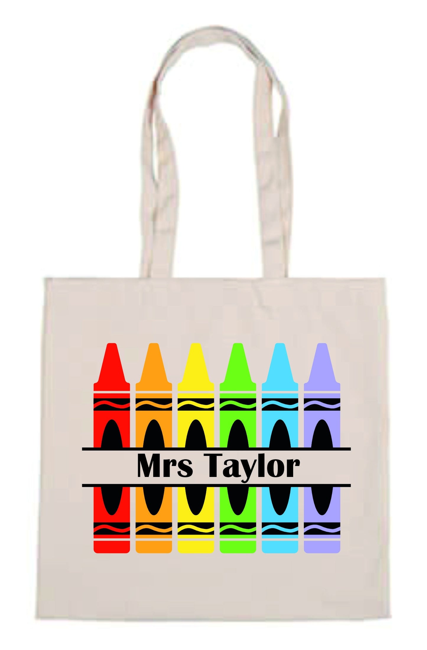 Personalised Teacher Crayons Tote Bag | Thank You Teacher Gift