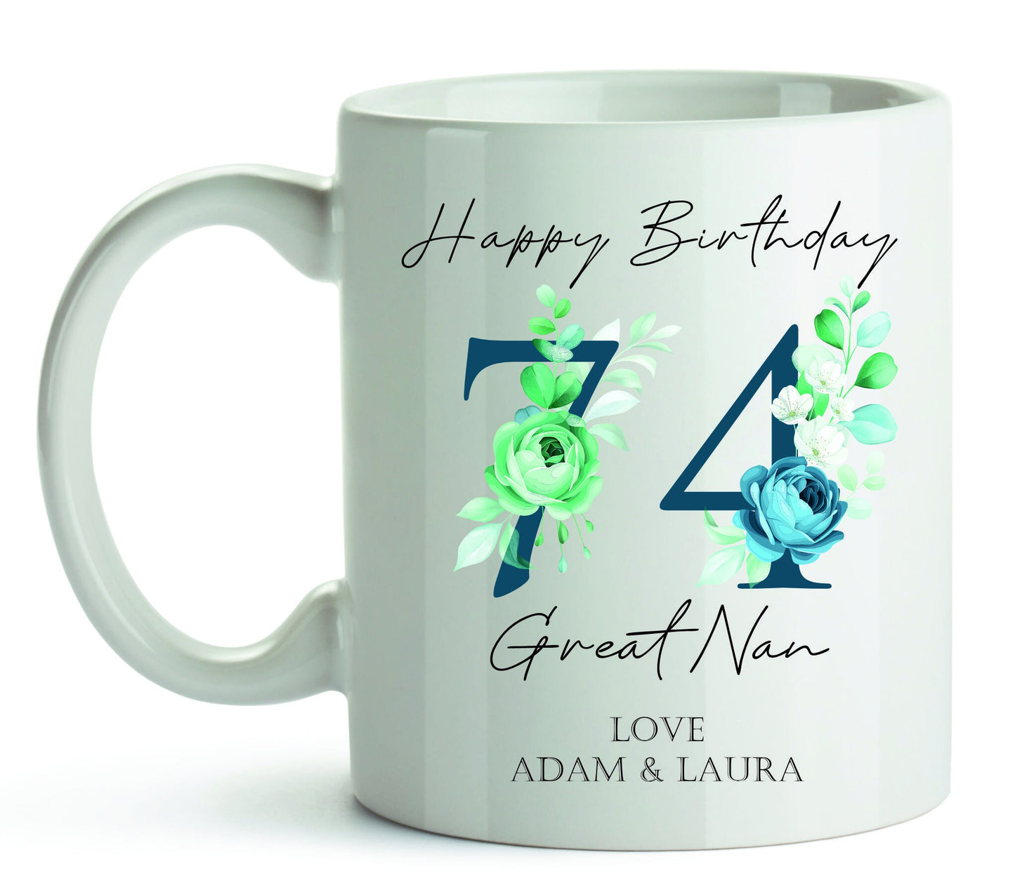 Personalised Ceramic Mug & Coaster - Age and Name 18th 21st 50th 60th 70th 80th 90th 100th Birthday Gift