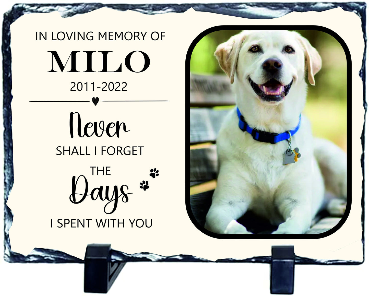 Personalised Memorial Photo Slate | In Memory of | Loss of Pet | Bereavement Gift