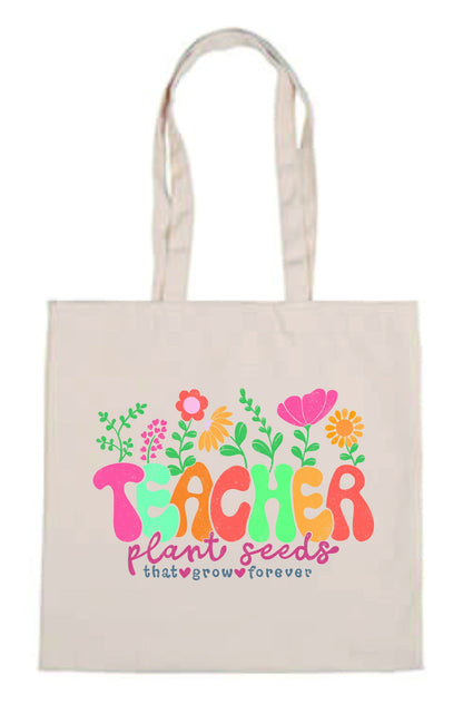 Personalised Teacher Plant Seeds To Grow Forever Tote Bag | Thank You Teacher Gift