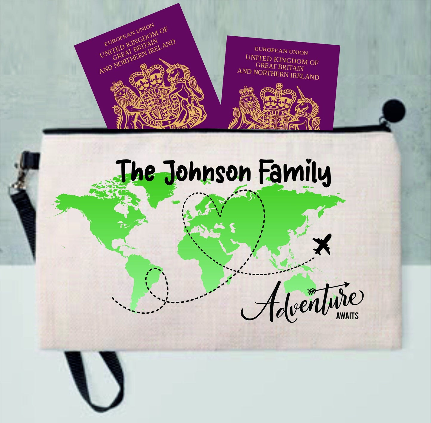 Personalised Family Passport Holder Travel Documents Holder Pouch Holiday Items Mr & Mrs Wedding Gift