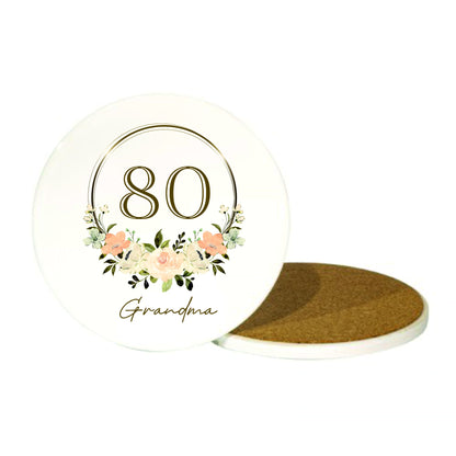 Personalised Ceramic Mug & Coaster - Age and Name 18th 21st 50th 60th 70th 80th 90th 100th Birthday Gift