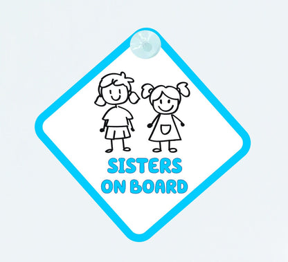 Personalised Stick Family Car Sign - Baby on Board | Child on Board