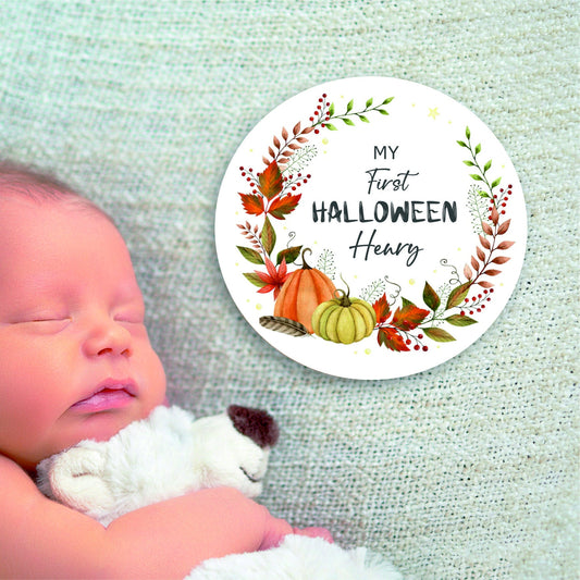 Personalised My First Halloween disc | Baby First Halloween milestone Coaster