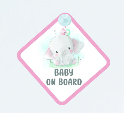 Elephant Baby on Board Car Sign - Baby on Board | Child on Board