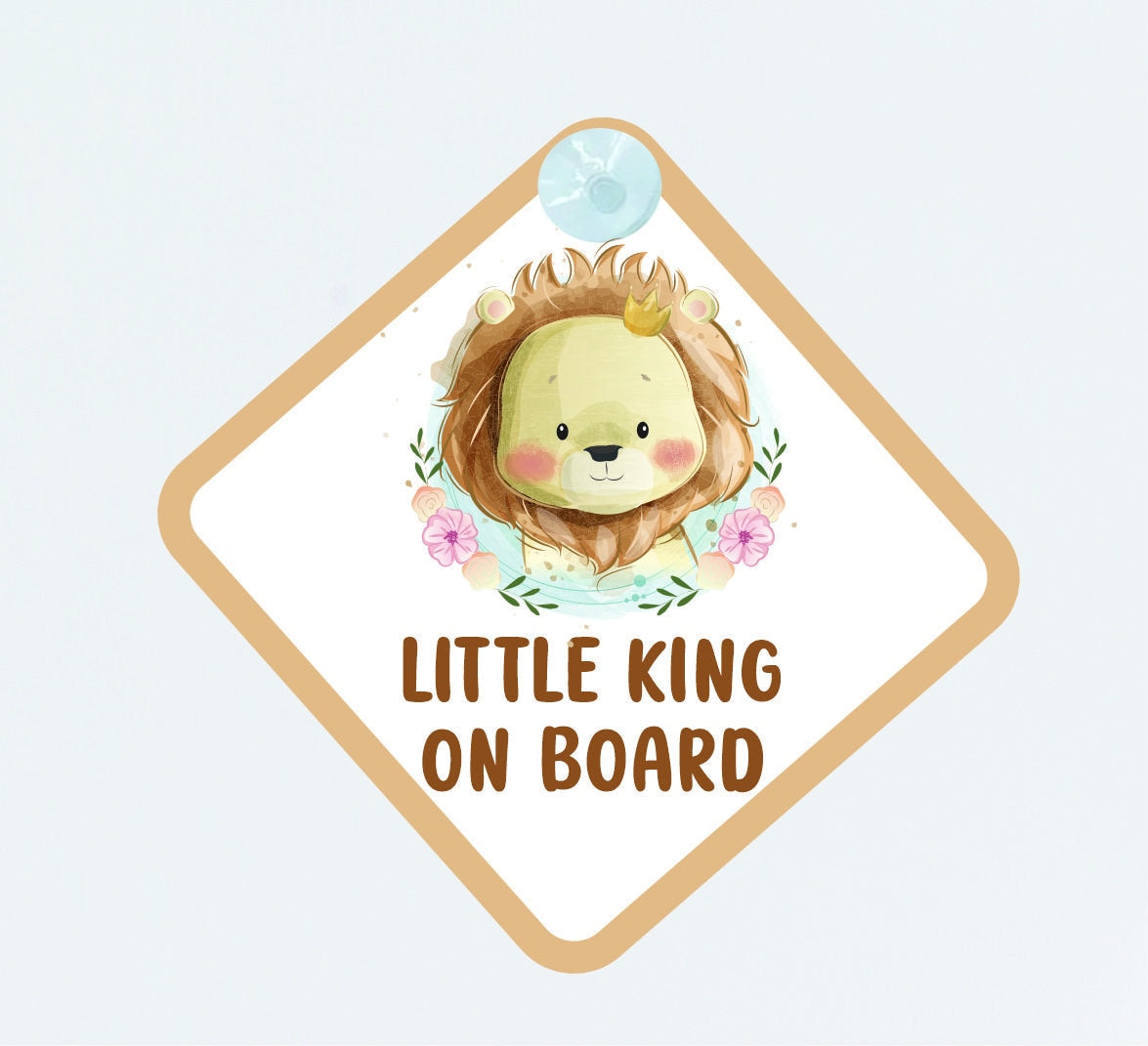 Lion Baby on Board Car Sign - Baby on Board | Child on Board - Little King on Board