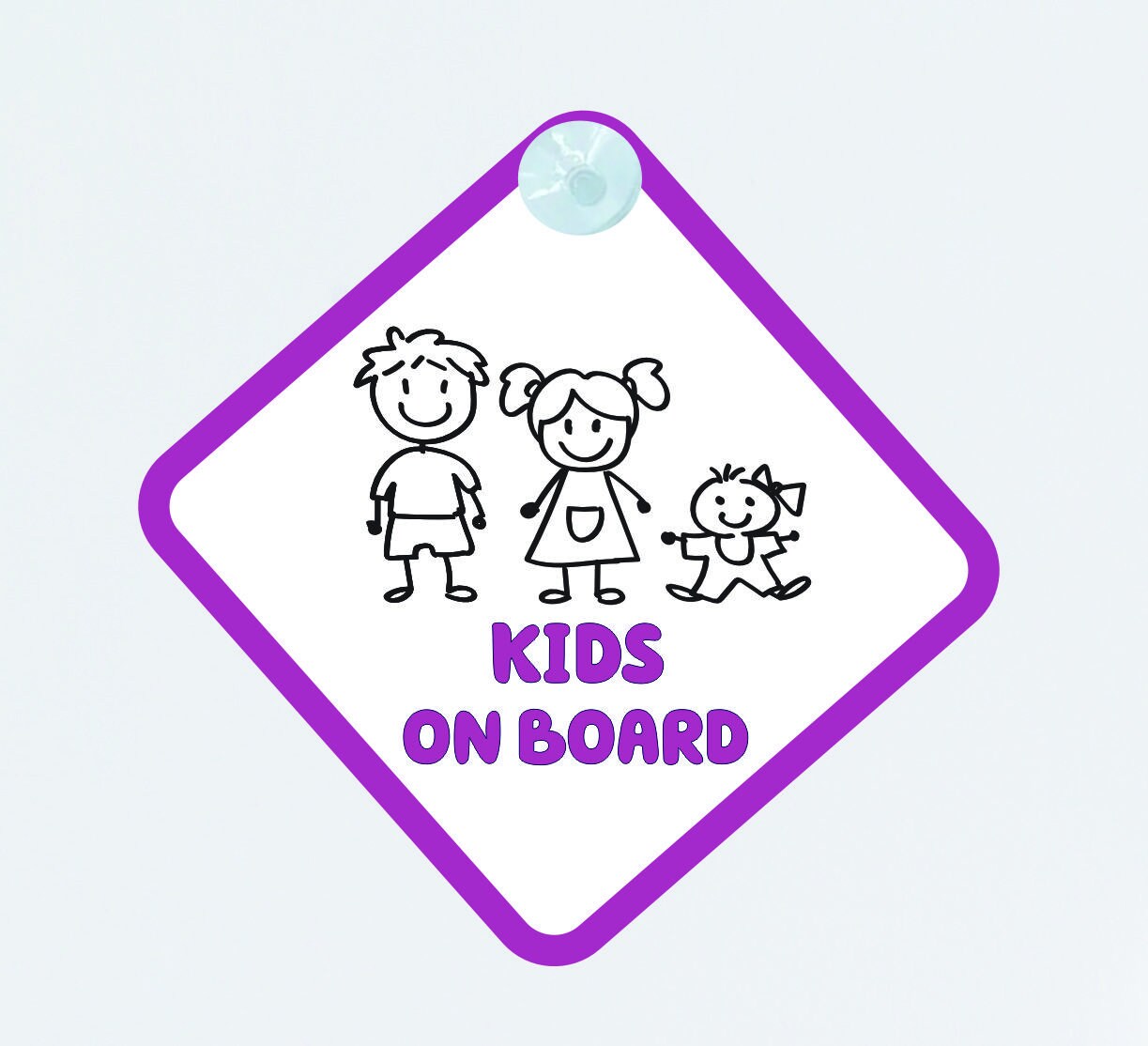 Personalised Stick Family Car Sign - Baby on Board | Child on Board