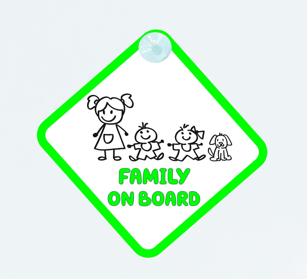 Personalised Stick Family Car Sign - Baby on Board | Child on Board