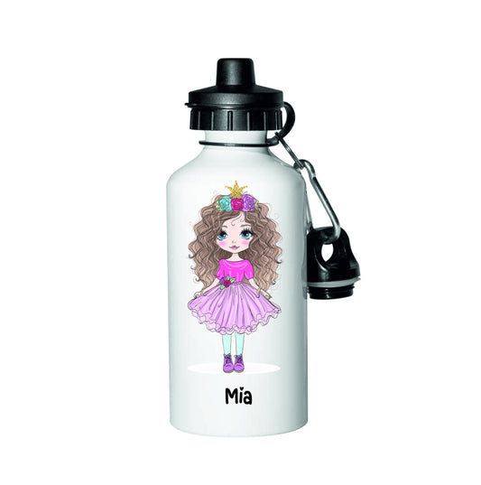 Personalised Cute Little Girl Water Bottle Kids school bottle