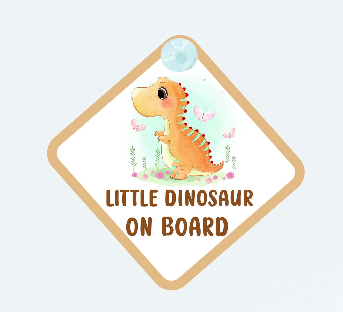 Dinosaur Baby on Board Car Sign - Baby on Board | Child on Board - Little Dinosaur on Board