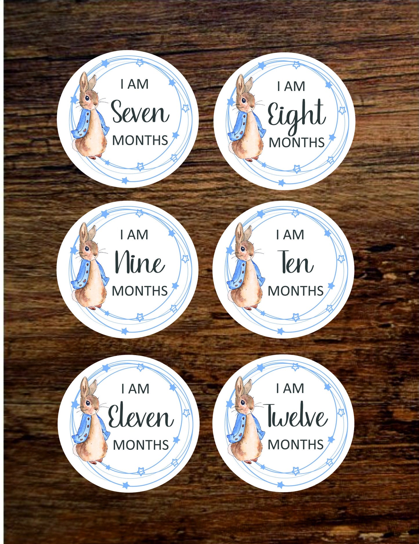 Baby Milestones Coasters, 1 Month to 12 Months, Photo Prop, Baby Shower Gift, New Baby, Peter Rabbit, New Mum Gift, Welcome to the World