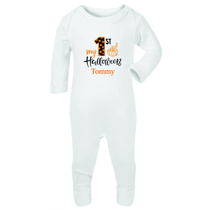 Personalised First Halloween Baby Romper Baby Halloween Costume Gift Personalised First Halloween Sleepsuit