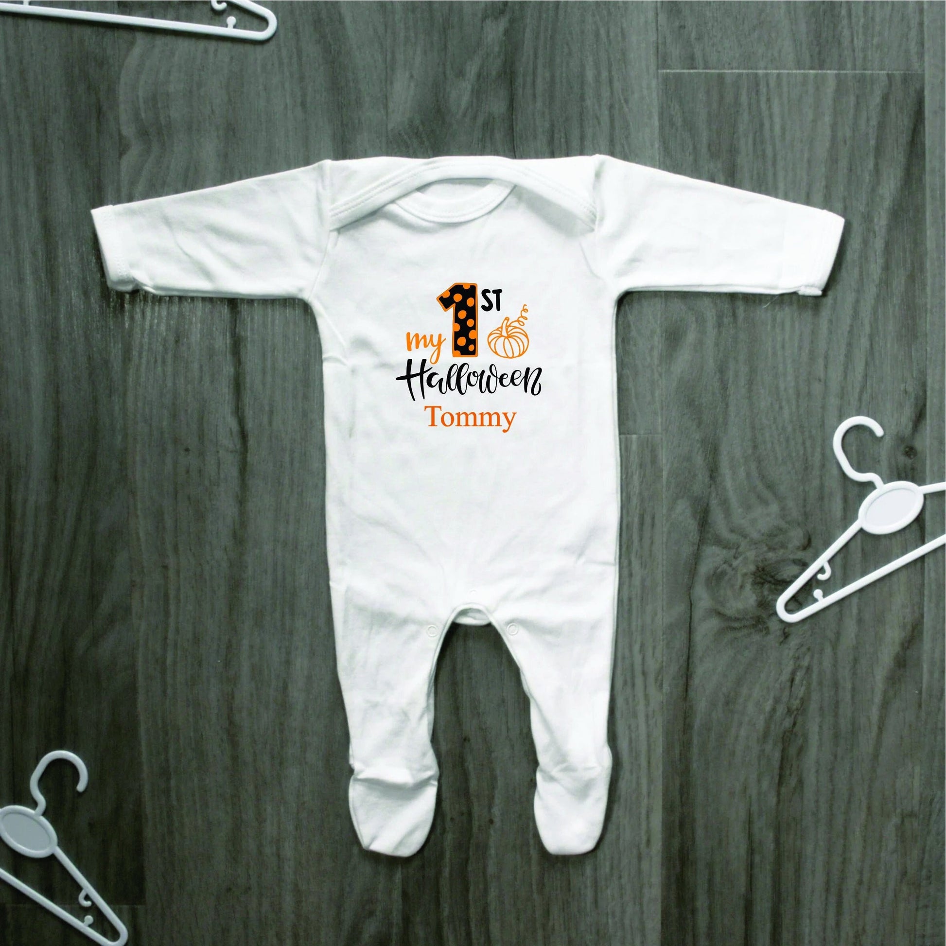 Personalised First Halloween Baby Romper Baby Halloween Costume Gift Personalised First Halloween Sleepsuit