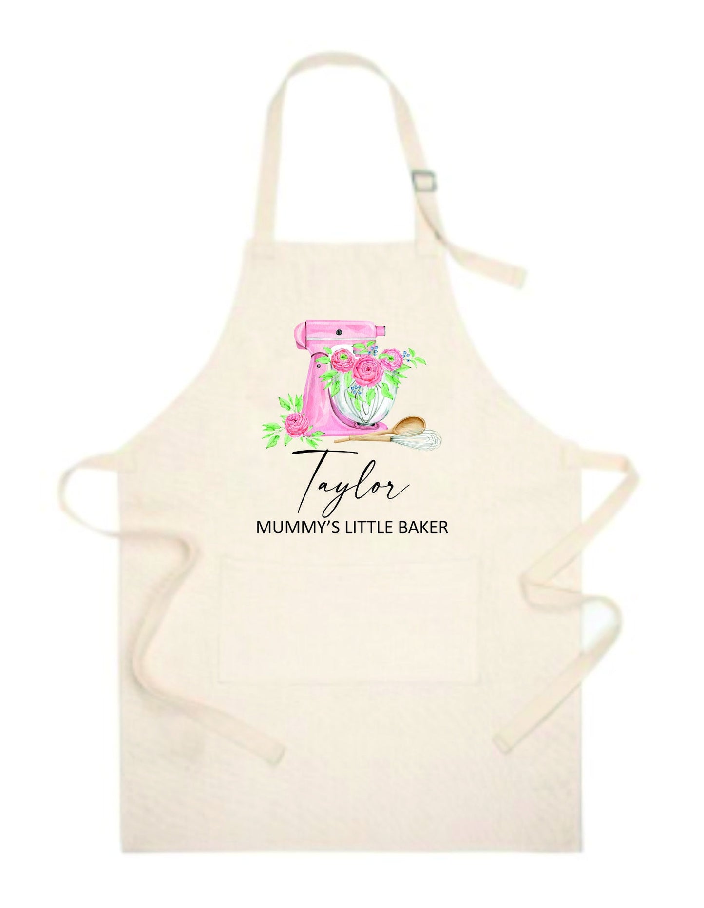 Personalised Kids Apron - Personalised Girl's Floral Apron - Baking Gifts - Kids Apron - Baking Set - Kid's Apron