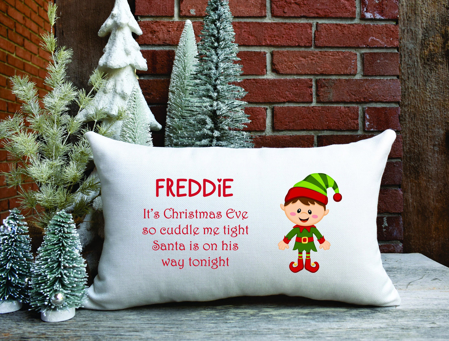 Christmas Pillow Case, Personalised Pillow, Christmas Eve Box Filler, Christmas Eve Pillowcase, Christmas Eve Box, White Pillow Cover