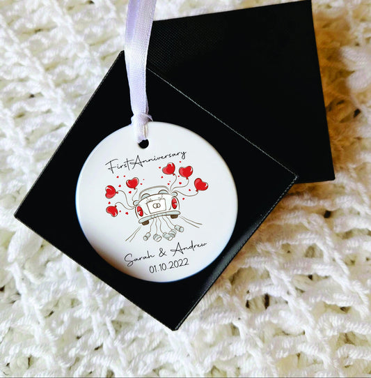 Personalised First Anniversary Ornament - First Anniversary Gift - First Anniversary Present - First Anniversary Keepsake - Anniversary