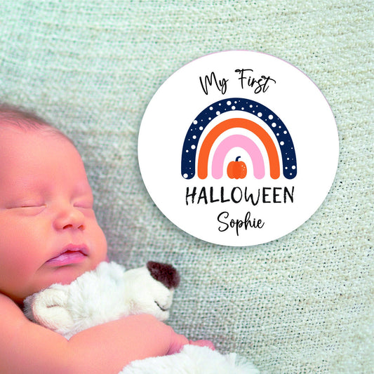 Personalised My First Halloween disc | Baby First Halloween milestone Coaster