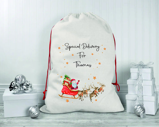 Personalised Santa Sack - Personalised Christmas Sack - Personalised Christmas Toy Sack - Santa Claus- Christmas Gift