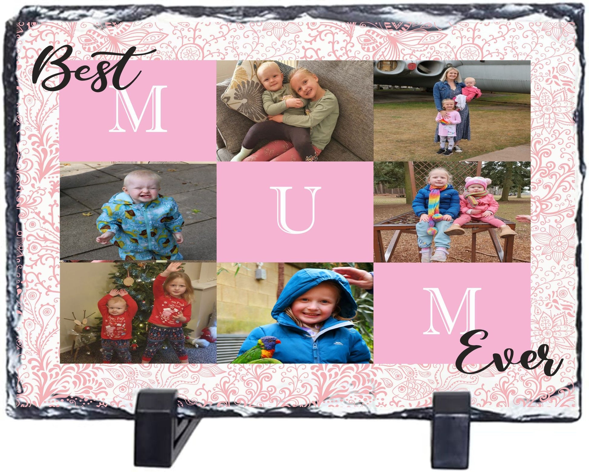 Personalised Best Mum Ever Photo Slate, Best Nan Ever Photo Slate, Mother's Day, Photo Slate Gift for Mum or Nan - Christmas - Birthday