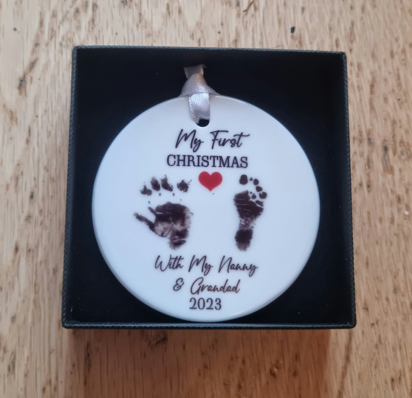 Personalised My first Christmas Bauble, Babies 1st Christmas Bauble | Baby foot and Hand Prints – Baby First Xmas Ornament