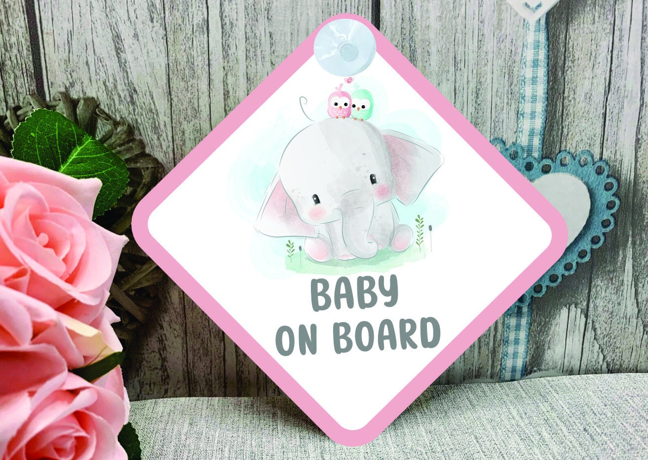 Elephant Baby on Board Car Sign - Baby on Board | Child on Board