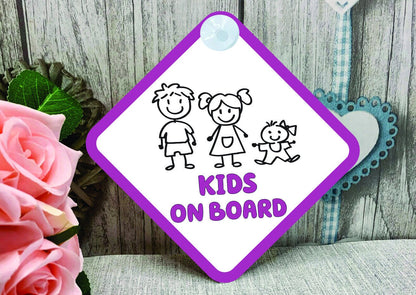 Personalised Stick Family Car Sign - Baby on Board | Child on Board