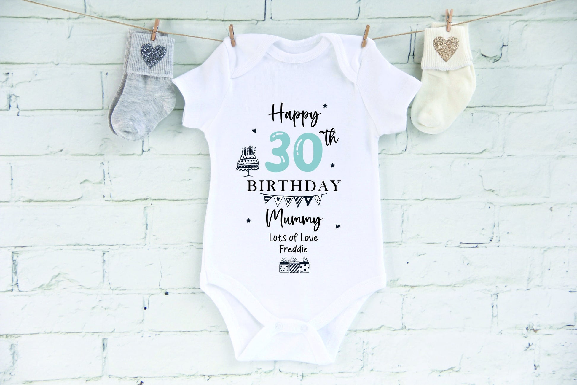 Happy 30th Birthday DADDY Baby Girl / Boy Outfit (First Birthday 1st Birthday Daddy Dad Birthday l New Dad Gift | Love My Dad)