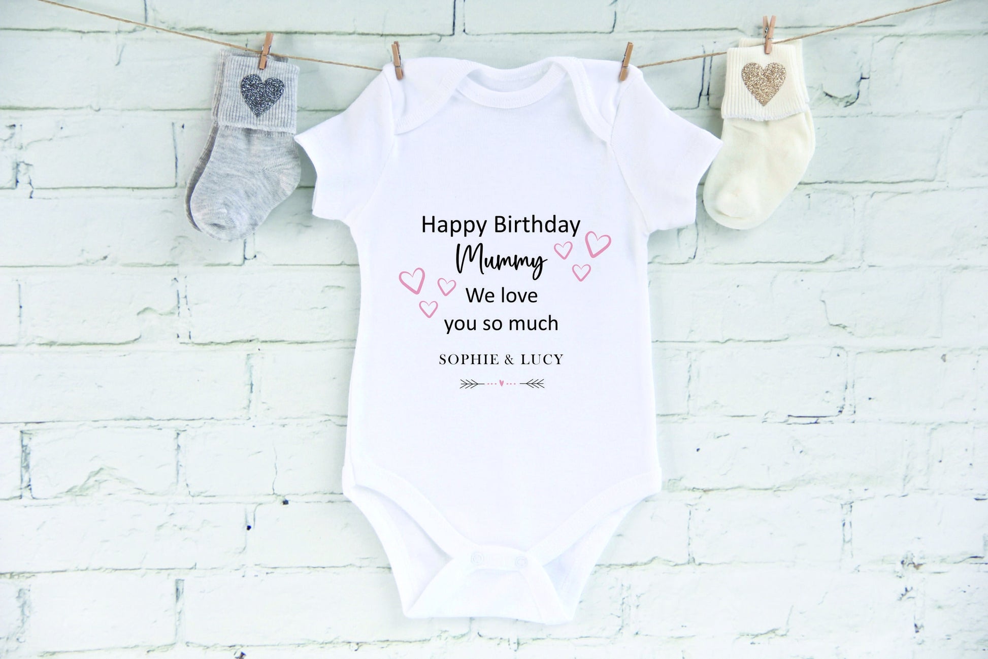 Happy Birthday MUMMY Baby Girl / Boy Outfit (First Birthday 1st Birthday Mummy Mum Birthday l New Mum Gift | Love My Mum)