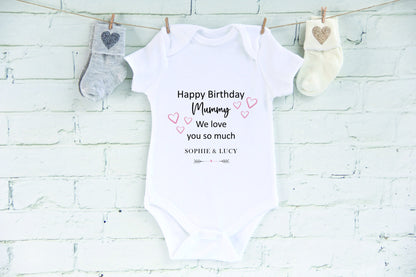 Happy Birthday MUMMY Baby Girl / Boy Outfit (First Birthday 1st Birthday Mummy Mum Birthday l New Mum Gift | Love My Mum)