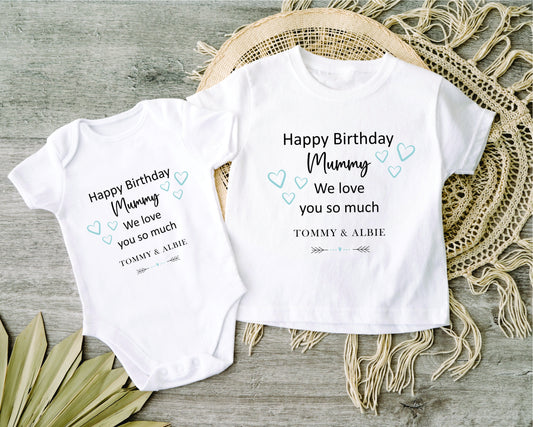 Happy Birthday MUMMY Baby Girl / Boy Outfit (First Birthday 1st Birthday Mummy Mum Birthday l New Mum Gift | Love My Mum)