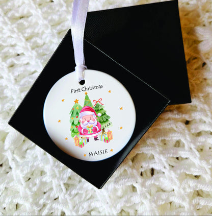 Personalised First Christmas Bauble Santa Baby's 1st Christmas Baubles - Baby Girl/Boy First Christmas My 1st Christmas Ornament