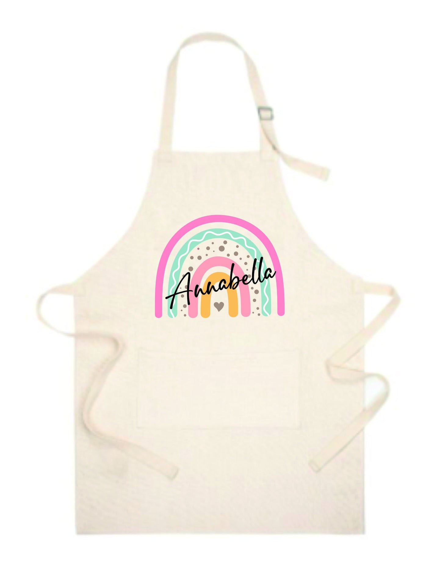 Personalised Kids Apron - Personalised Girl's Rainbow Apron - Baking Gifts - Kids Apron - Baking Set - Kid's Apron