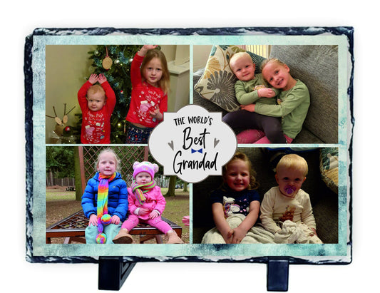 Personalised Best Dad Ever Photo Slate, Best Grandad Ever Photo Slate, Father's Day, Photo Slate Gift - Christmas - Birthday