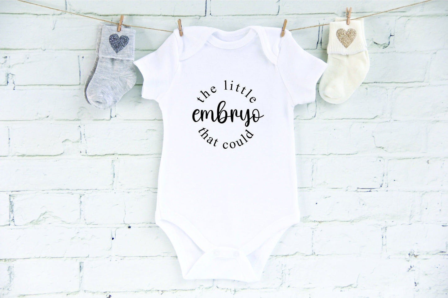 The Little Embryo That Could Baby Vest/Romper, Baby Shower Gift, Baby Girl, Baby Boy, Unisex, New Baby, IVF Baby, Miracle Baby Outfit