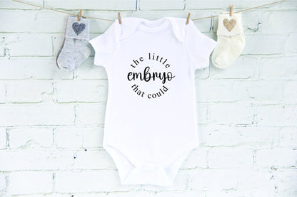 The Little Embryo That Could Baby Vest/Romper, Baby Shower Gift, Baby Girl, Baby Boy, Unisex, New Baby, IVF Baby, Miracle Baby Outfit