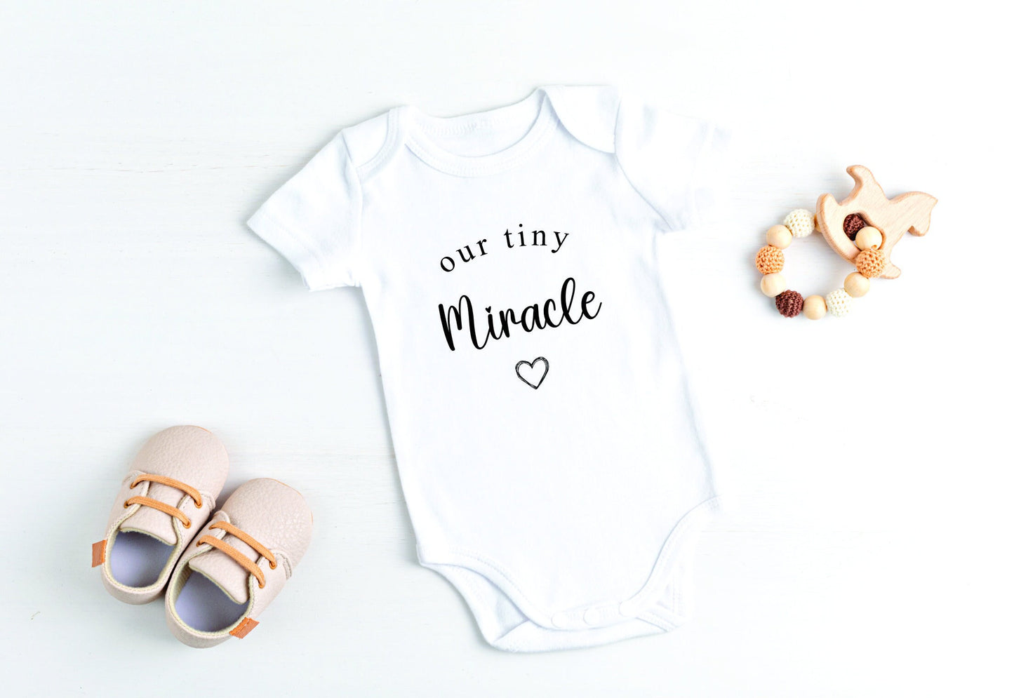 Our Tiny Miracle Pregnancy Announcement Baby Vest/Romper, Baby Shower Gift, Pregnancy Reveal Vest, IVF Baby, Miracle Baby Outfit