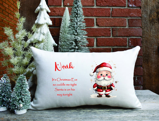 Christmas Pillow Case, Personalised Pillow, Christmas Eve Box Filler, Christmas Eve Pillowcase, Christmas Eve Box, White Pillow Cover