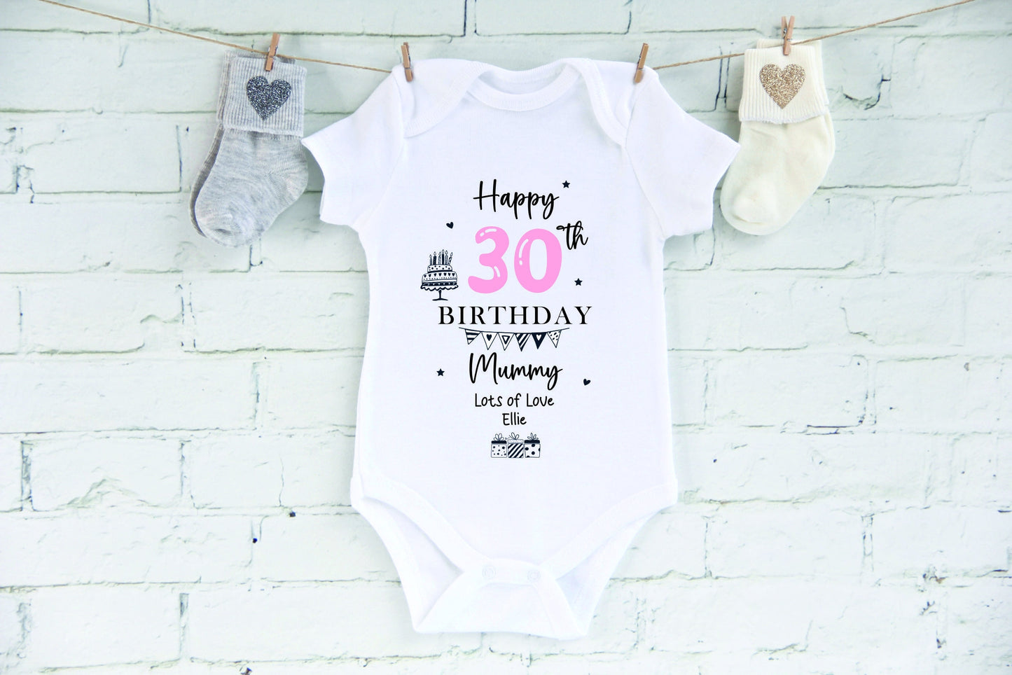 Happy 30th Birthday MUMMY Baby Girl / Boy Outfit (First Birthday 1st Birthday Mummy Mum Birthday l New Mum Gift | Love My Mum)