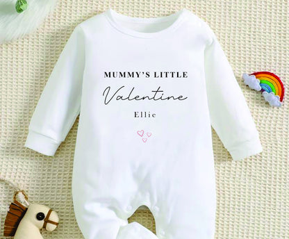 MUMMY's Little Valentines Baby Girl / Boy Outfit (First Valentines 1st Valentines Mummy Mum Valentines l New Mum Gift | Love My Mum)