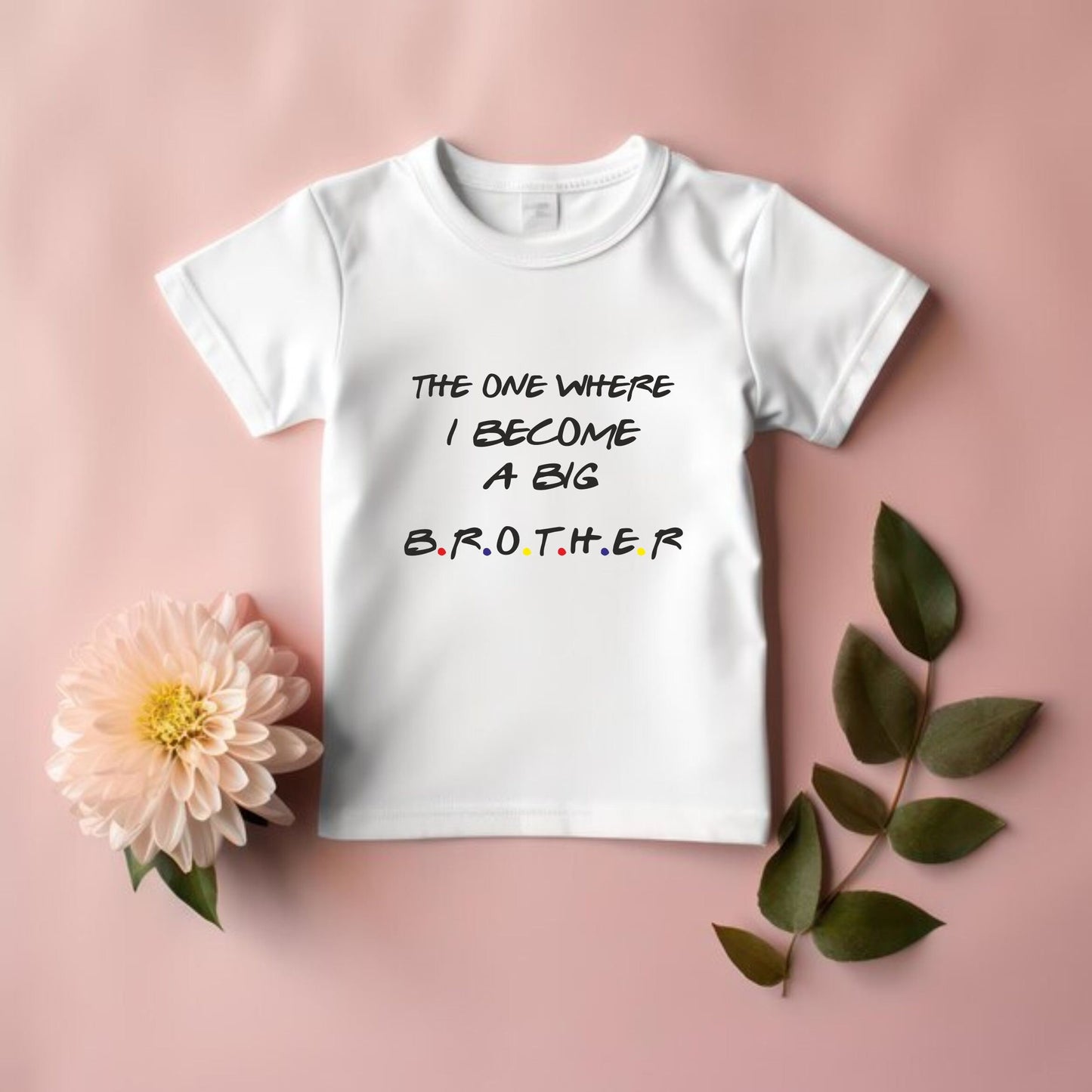 The One Where I Become A Big Sister / Brother - Sibling Announcement Kids T-Shirt "FRIENDS STYLE"