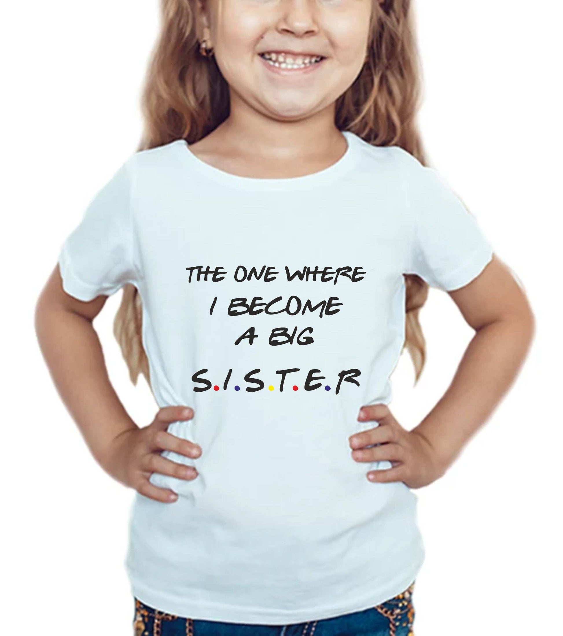 The One Where I Become A Big Sister / Brother - Sibling Announcement Kids T-Shirt "FRIENDS STYLE"