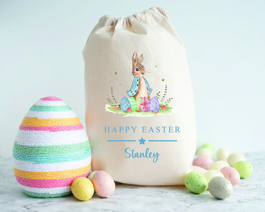 Personalised Easter Sacks - First Easter Sack| Linen Kids Easter Egg Gift Bag