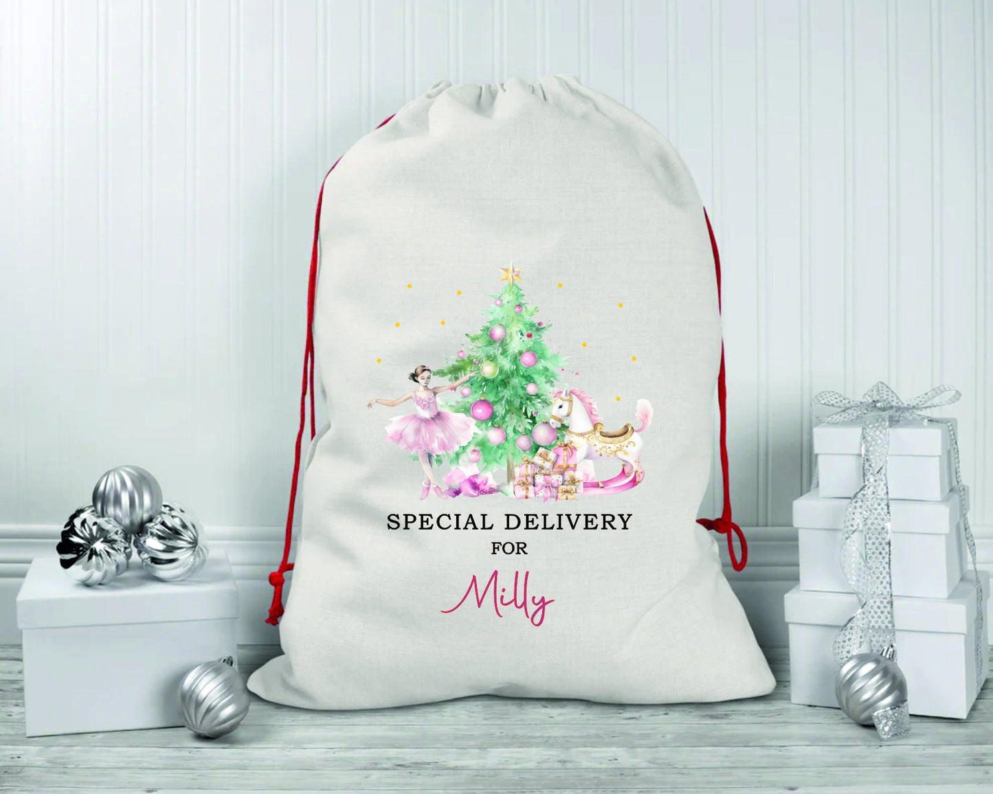 Personalised Christmas Santa sack, Large or Small Christmas gift bag, Girls/Boys Xmas Gift Bag / Xmas Gift Bag / Post / Christmas Eve sack