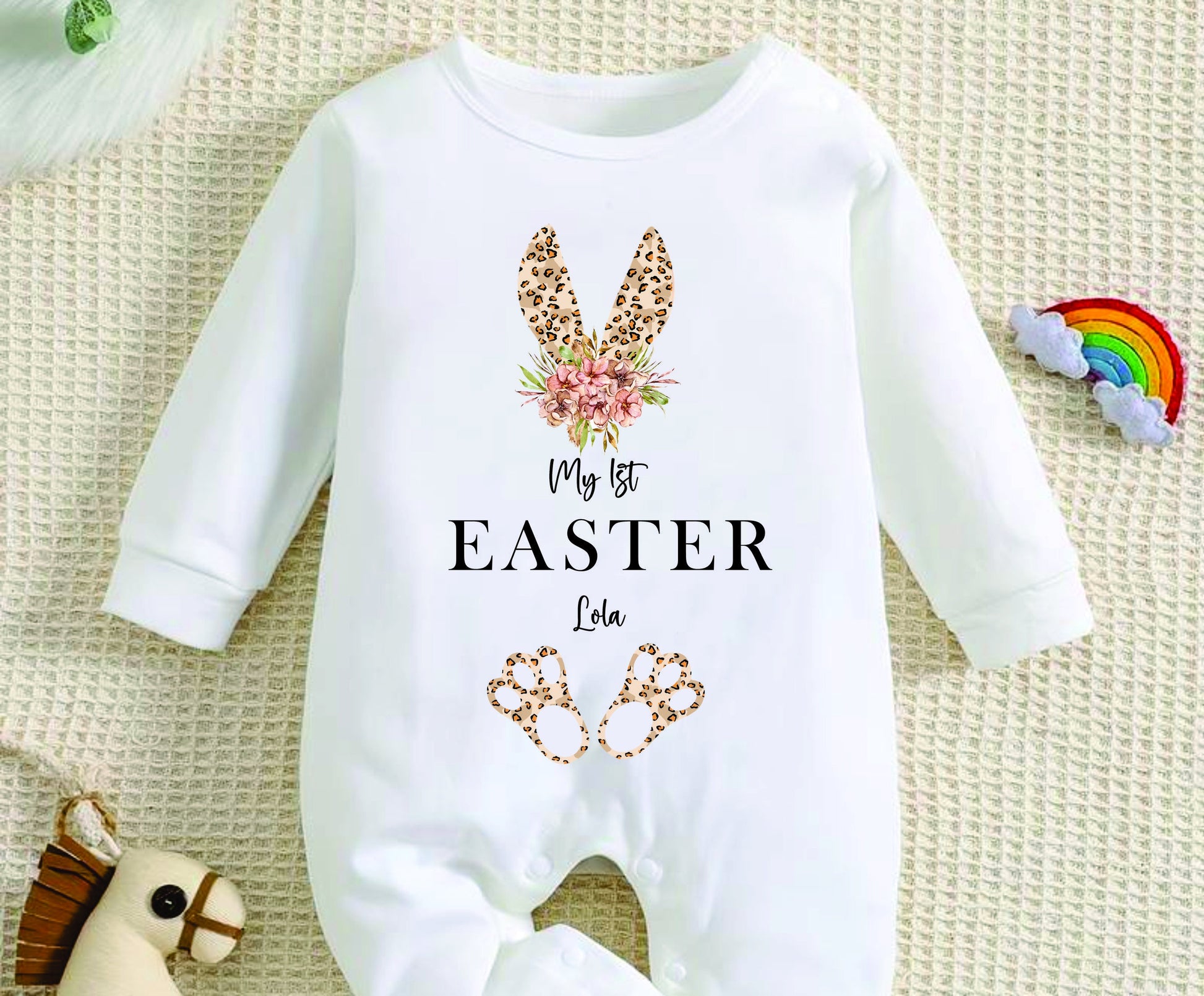 Personalised My First Easter Sleepsuit Baby Girl / Boy Outfit First Easter 1st Easter - Easter