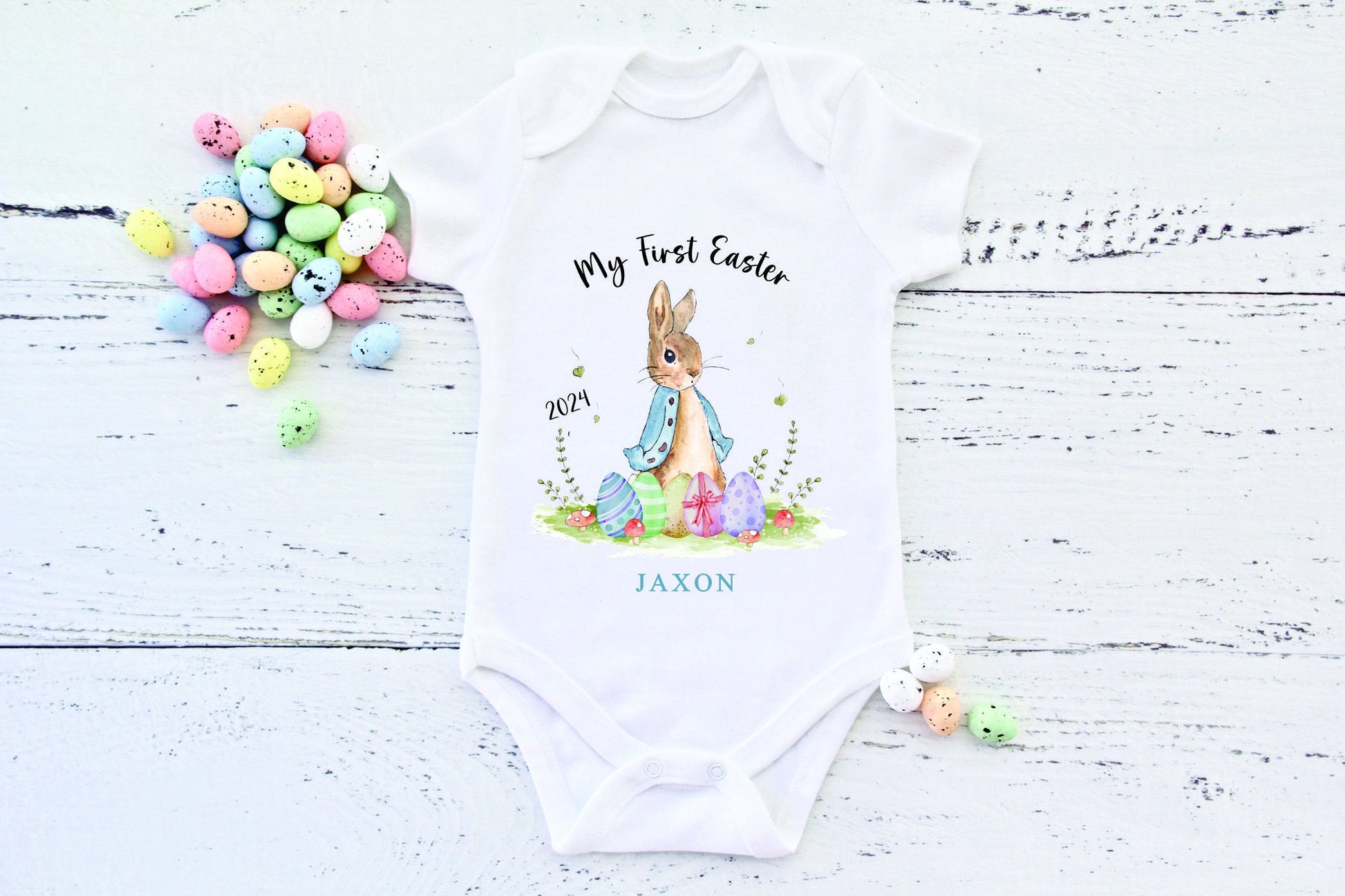 Personalised My First Easter Sleepsuit Baby Girl / Boy Outfit First Easter 1st Easter - Easter