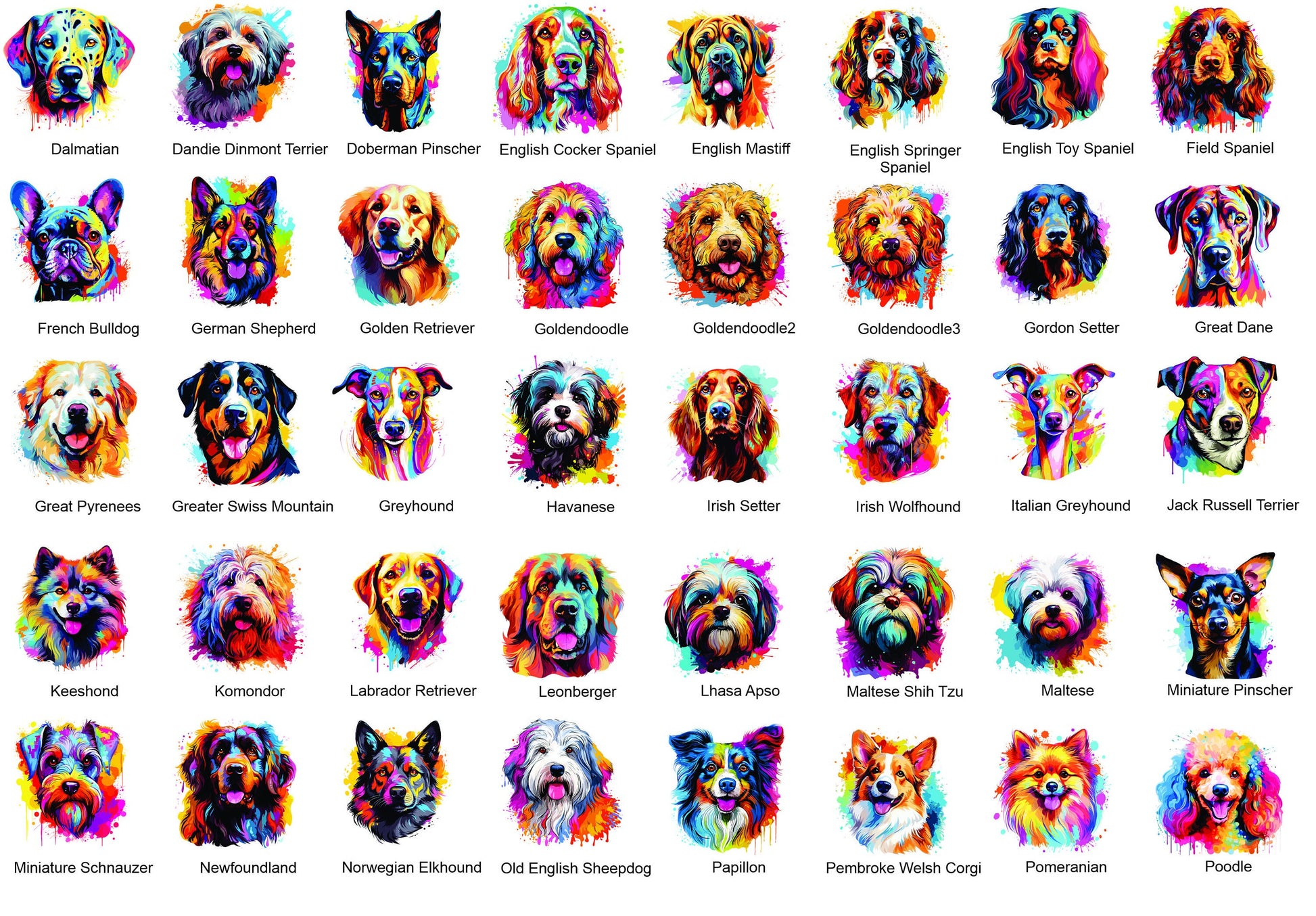 Personalised Colourful Dog Breed Mug / Coaster for Mum / Mummy - Set - Dog Mugs - Mother's Day