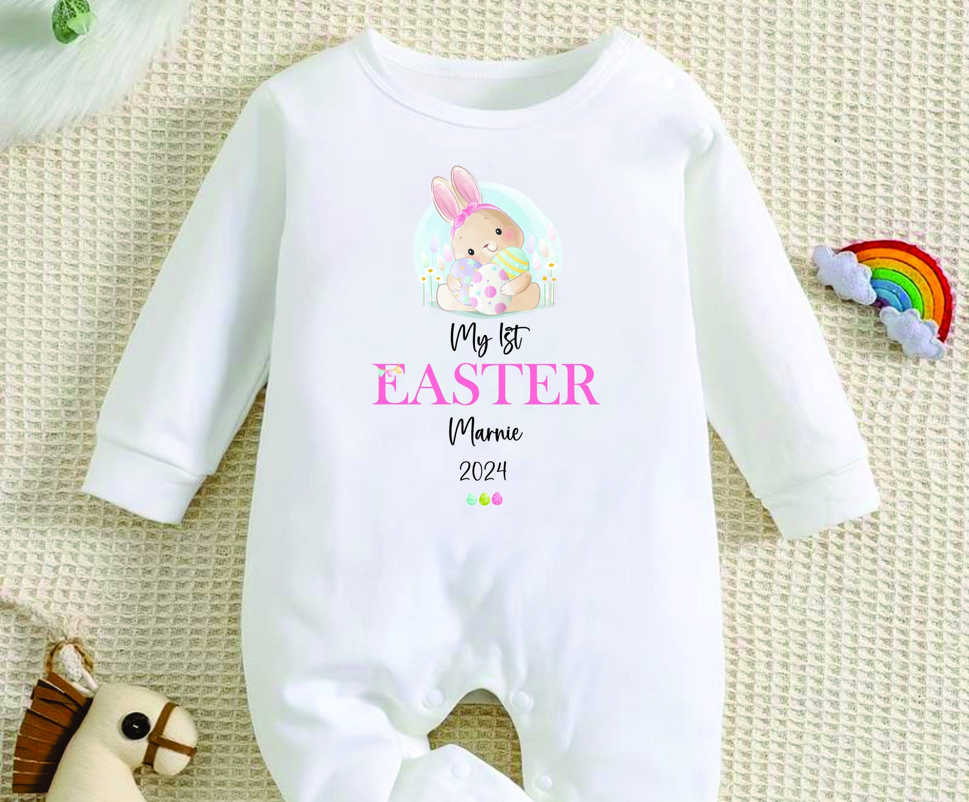 Personalised My First Easter Sleepsuit Baby Girl / Boy Outfit First Easter 1st Easter - Easter