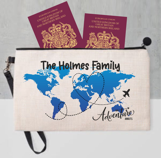 Personalised Family Passport Holder Travel Documents Holder Pouch Holiday Items Mr & Mrs Wedding Gift